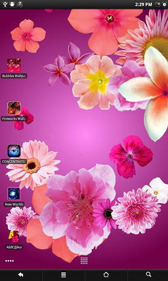 Bildschirm screenshot Blumen Live Wallpaper für Handys und Tablets.