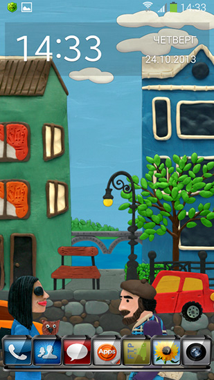 Bildschirm screenshot Stadt aus Plastilin für Handys und Tablets.
