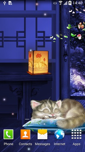 Bildschirm screenshot Schlafendes Kätzchen für Handys und Tablets.