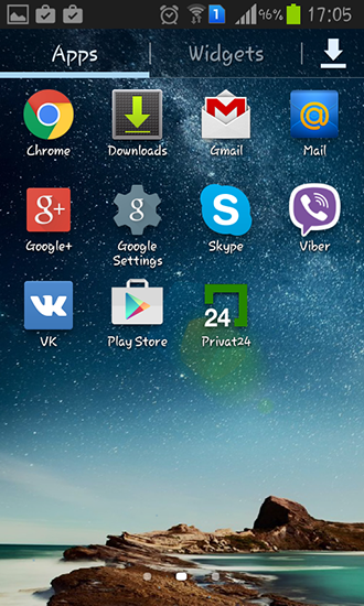 Bildschirm screenshot Sternenflug für Handys und Tablets.