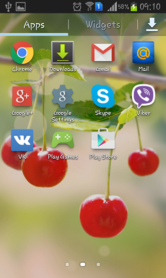 Bildschirm screenshot Süße Kirschen für Handys und Tablets.