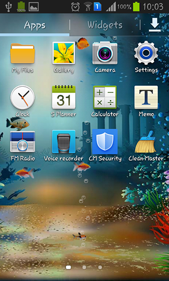 Bildschirm screenshot Unterwasserwelt für Handys und Tablets.