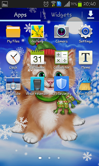Bildschirm screenshot Winterkätzchen für Handys und Tablets.