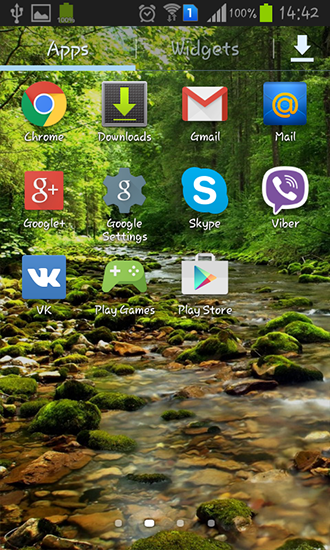 Bildschirm screenshot Wunderbarer Waldfluss für Handys und Tablets.