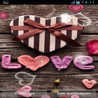 Neben Live Wallpapern für Android Gefrorene Wasserfälle kannst du die apk des Hintergrunds Herzen der Liebe gratis herunterladen.