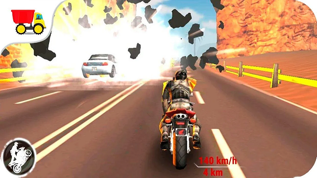 Download Super 3D Highway Bike Stunt: Motorbike Racing Game für Android 4.4 kostenlos.